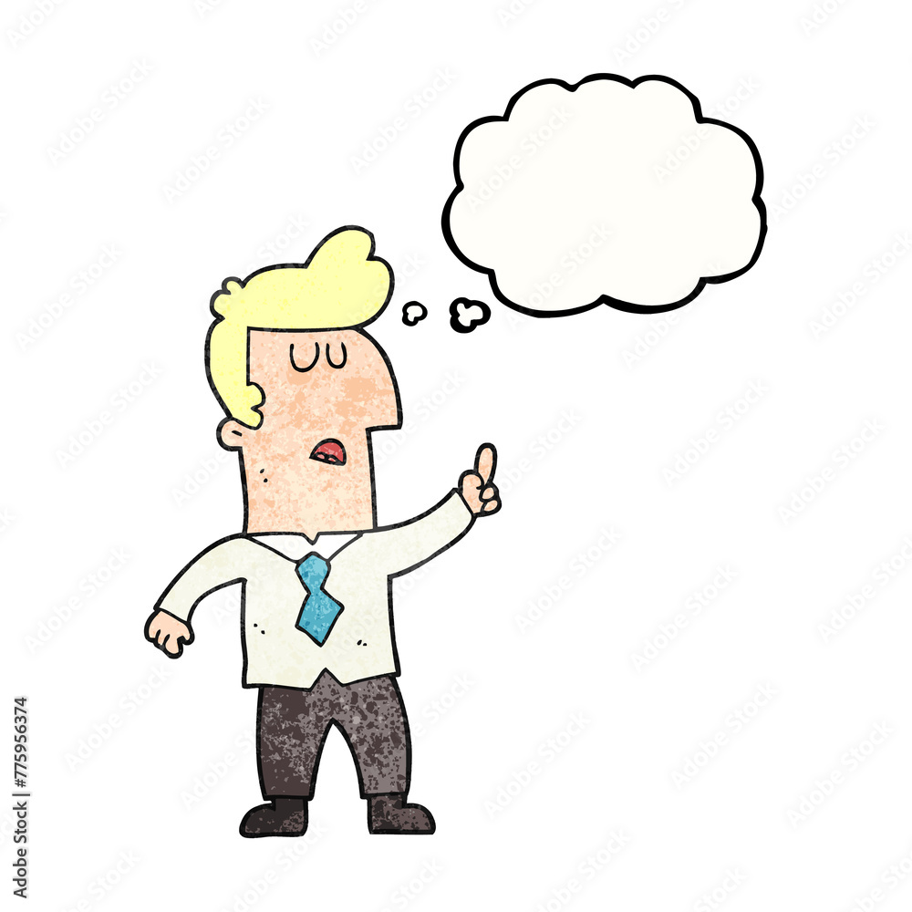 freehand drawn thought bubble textured cartoon businessman freehand drawn thought bubble textured cartoon businessman
