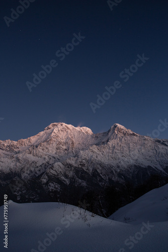 snow covered mountains