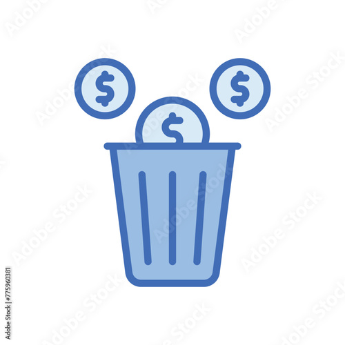 money waste vector icon
