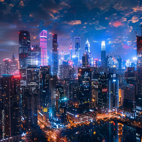 city skyline at night © ChoopyChoop