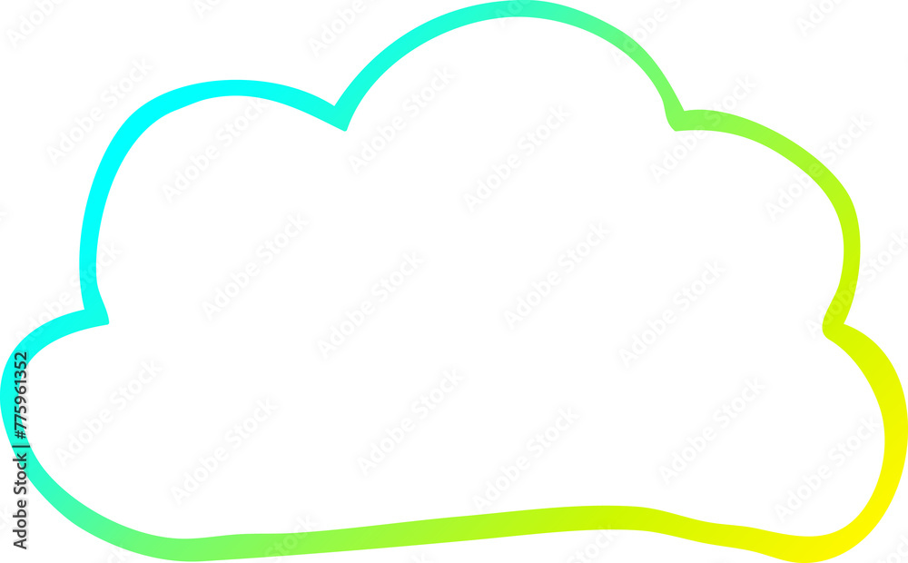 cold gradient line drawing of a cartoon weather cloud cold gradient line drawing of a cartoon weather cloud