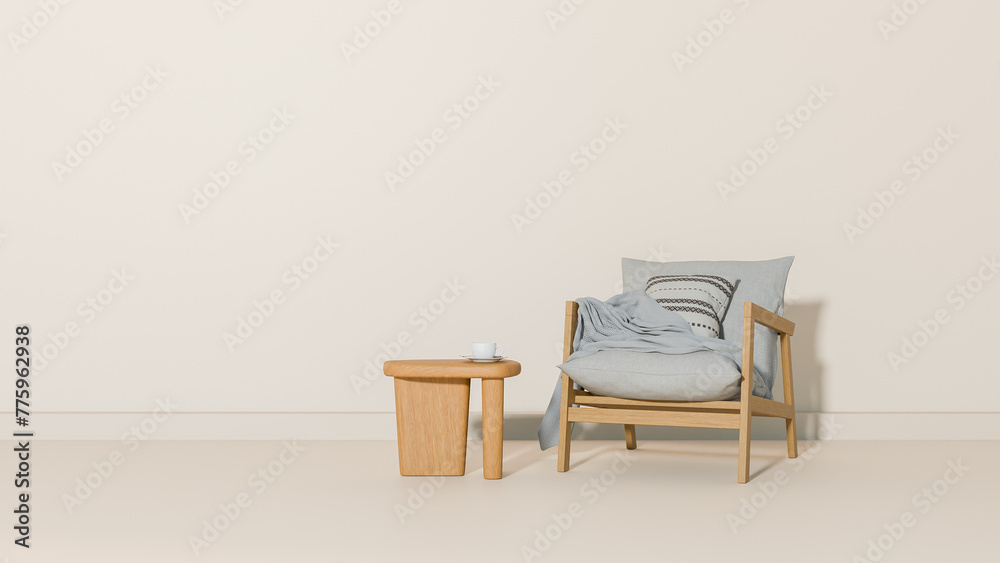 Fototapeta premium a chair and a table in a room