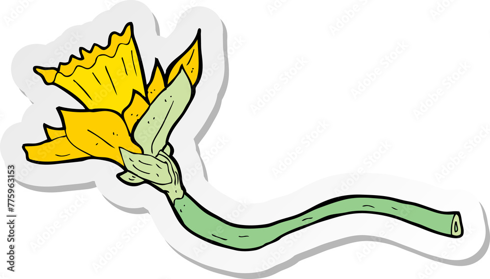 Naklejka premium sticker of a cartoon daffodil flower