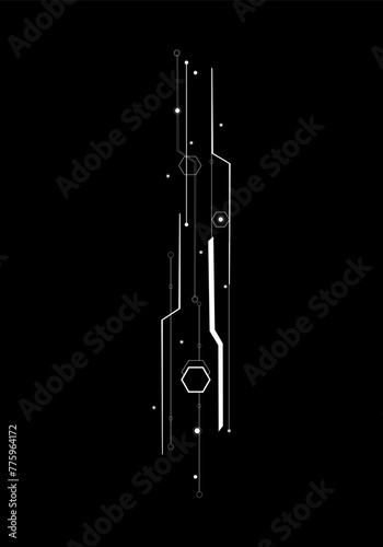 Abstract background with futuristic geometry, technology circuit board texture 