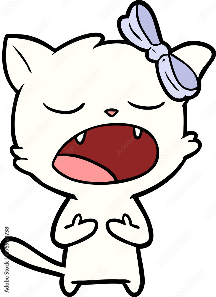 Obraz premium cartoon cat meowing