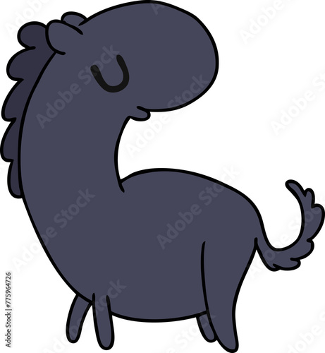 cartoon illustration kawaii of a cute horse
