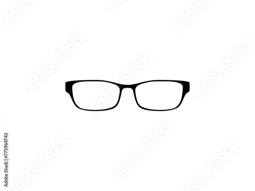 Eye Glasses Silhouette, Front View, Flat Style, can use for Pictogram, Logo Gram, Apps, Art Illustration, Template for Avatar Profile Image, Website, or Graphic Design Element. Vector Illustration