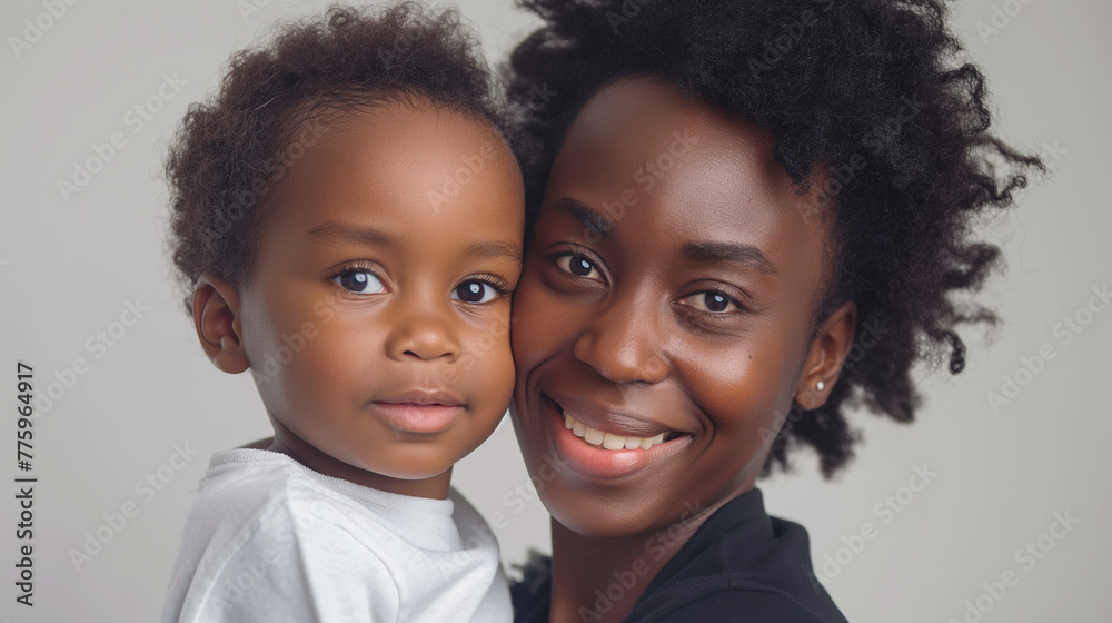 African American Mother and Child Enjoying a Tender Moment - Heartwarming Embrace African American Mother and Child Enjoying a Tender Moment - Heartwarming Embrace