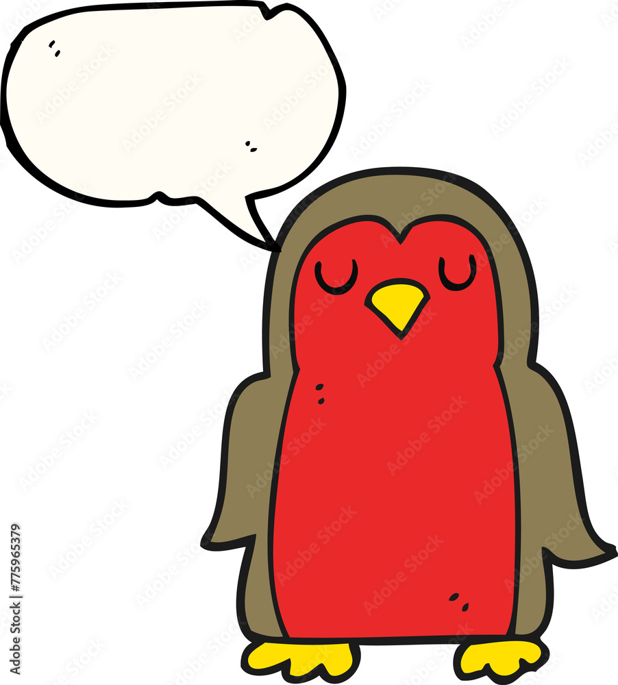 freehand drawn speech bubble cartoon christmas robin freehand drawn speech bubble cartoon christmas robin