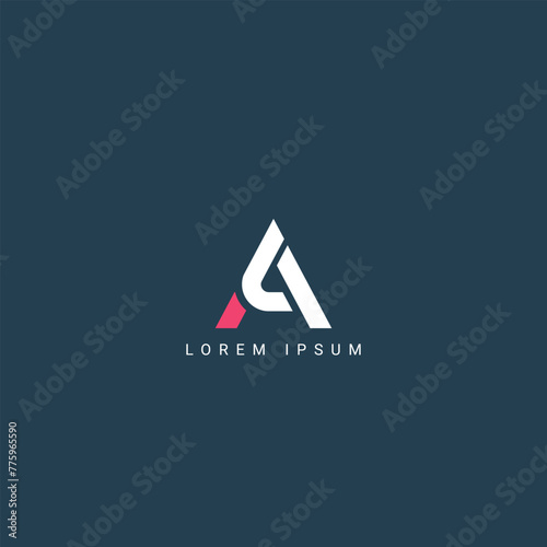 Minimal creative initial based AL logo and LA logo. Letter AL LA creative elegant monogram white color on black background