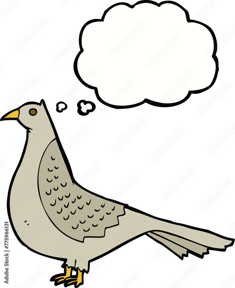 cartoon bird with thought bubble cartoon bird with thought bubble