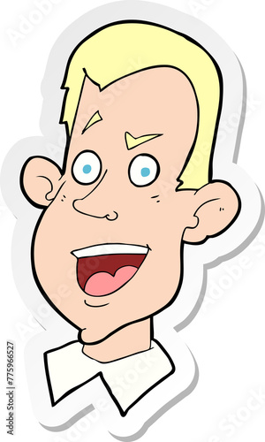 sticker of a cartoon male face