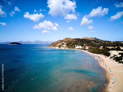 Greek island Zakynthos coast. Gerakas beach summer holidays landscape