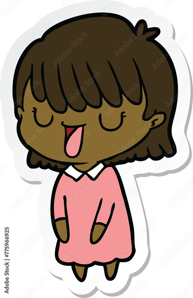 Fototapeta premium sticker of a cartoon woman