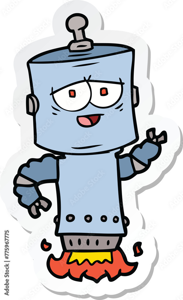 Obraz premium sticker of a cartoon robot