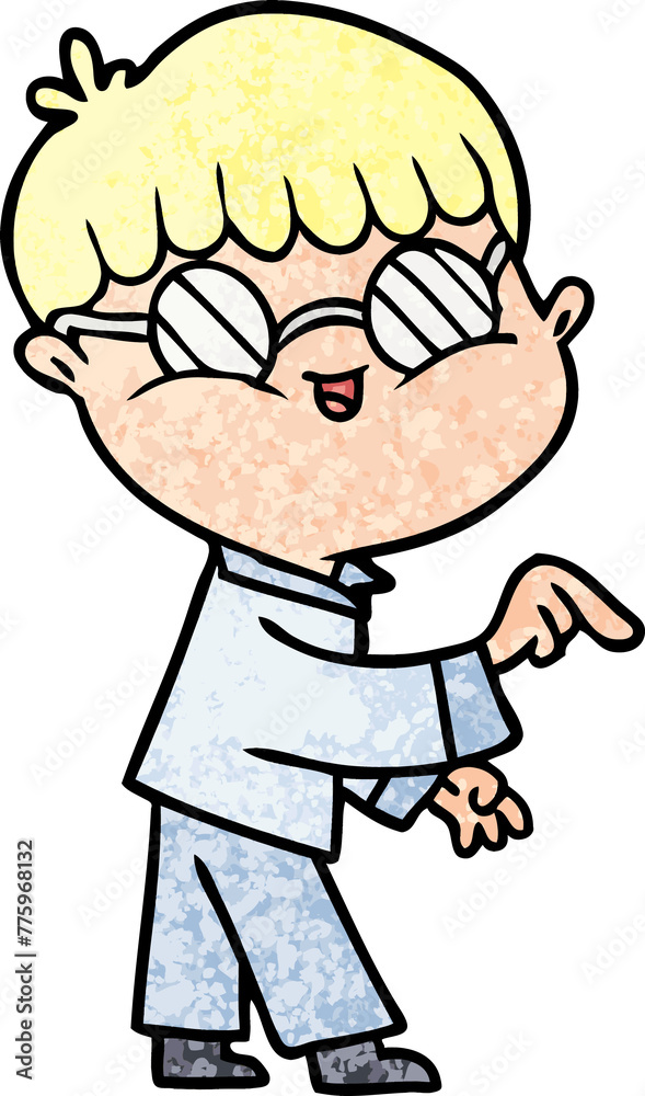 cartoon boy wearing spectacles