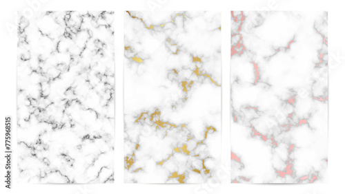 Set of marble texture backgrounds