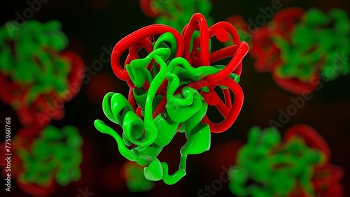 Primary structure of a protein 3d Illustration photo
