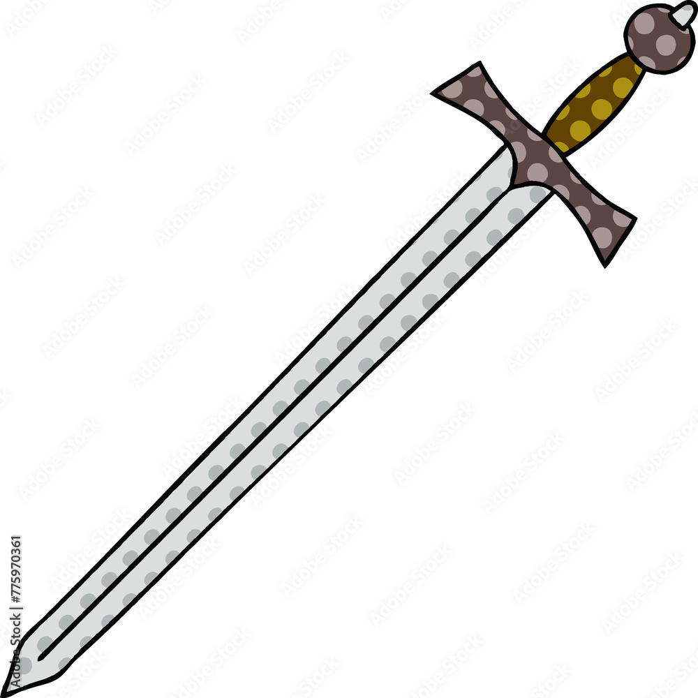 comic book style quirky cartoon sword comic book style quirky cartoon sword