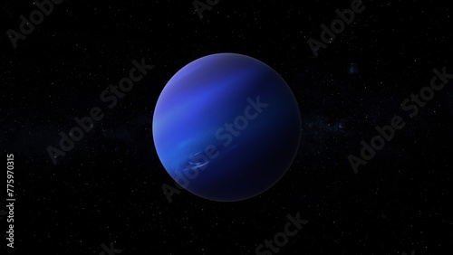 Neptune planet isolated in black background 3d illustration © 7activestudio