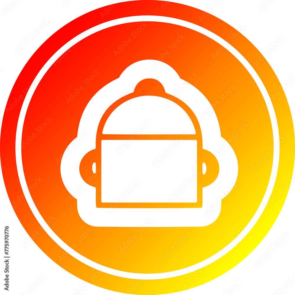 cooking pot circular icon with warm gradient finish cooking pot circular icon with warm gradient finish
