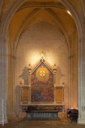 Obraz na plátně The Tomb of Monsignor Duparc inside the Cathedral of Saint Corentin of Quimper