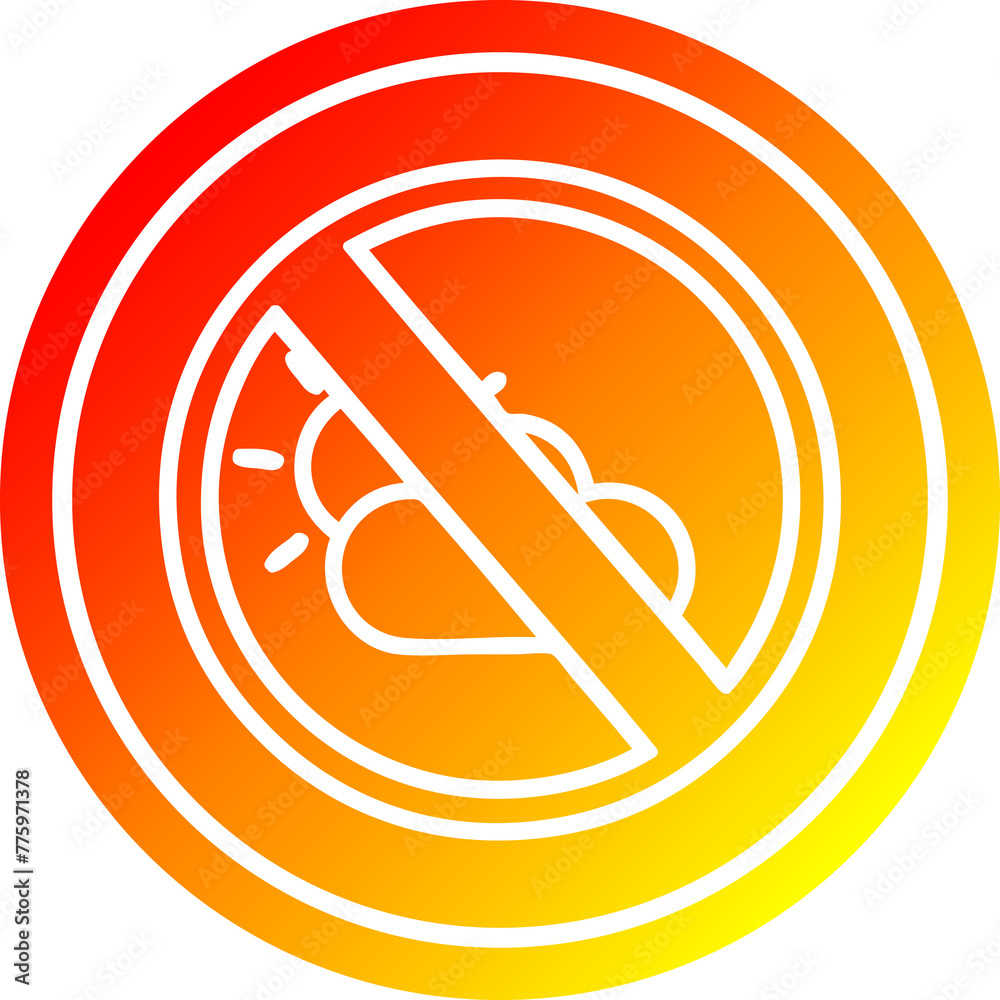 no weather circular icon with warm gradient finish