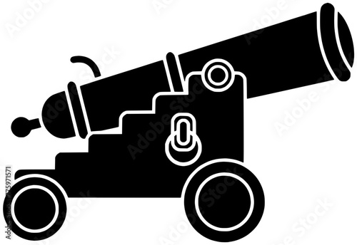 artillery illustration army silhouette cannon logo war icon history outline tourism old battle cannonball fortress military ball ammunition historic shape ancient fort stone for vector graphic