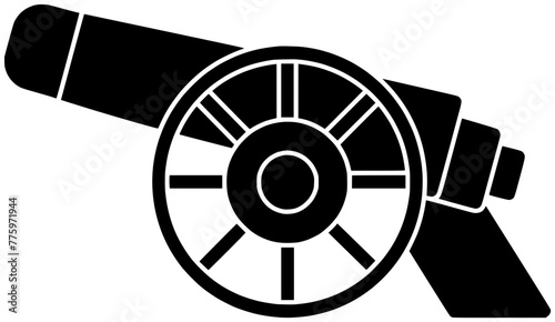 artillery illustration army silhouette cannon logo war icon history outline tourism old battle cannonball fortress military ball ammunition historic shape ancient fort stone for vector graphic