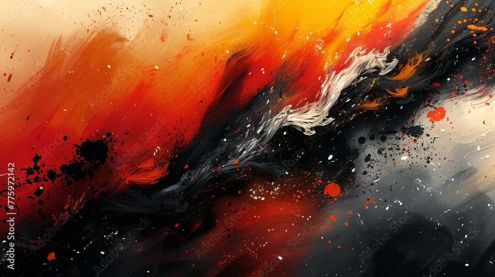 With dramatic and expressive paint splashes that convey raw emotion and intensity With dramatic and expressive paint splashes that convey raw emotion and intensity