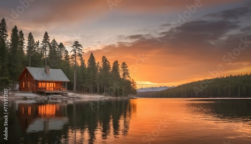 Create-An-Image-Of-A-Serene-Lakeside-Cabin-Nestled- 2