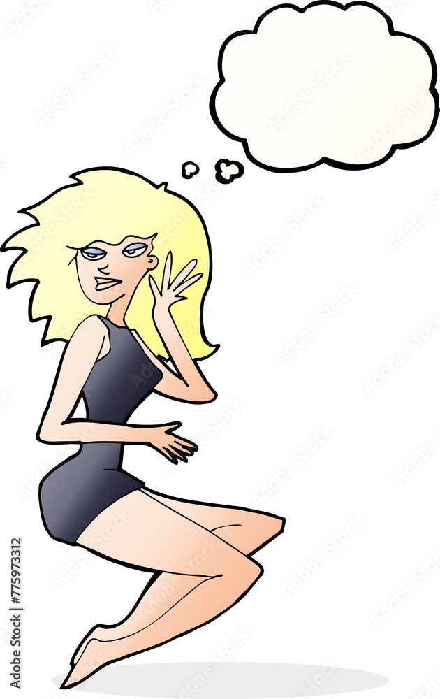 cartoon sexy woman with thought bubble cartoon sexy woman with thought bubble
