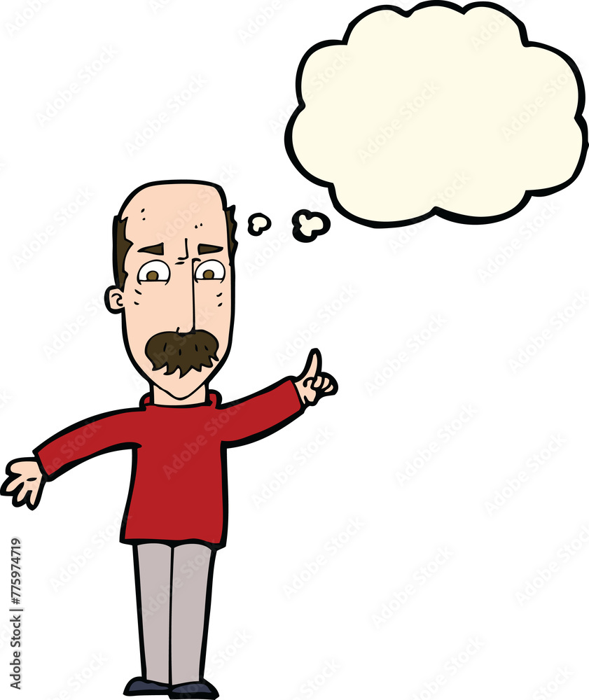 cartoon man issuing stern warning with thought bubble cartoon man issuing stern warning with thought bubble