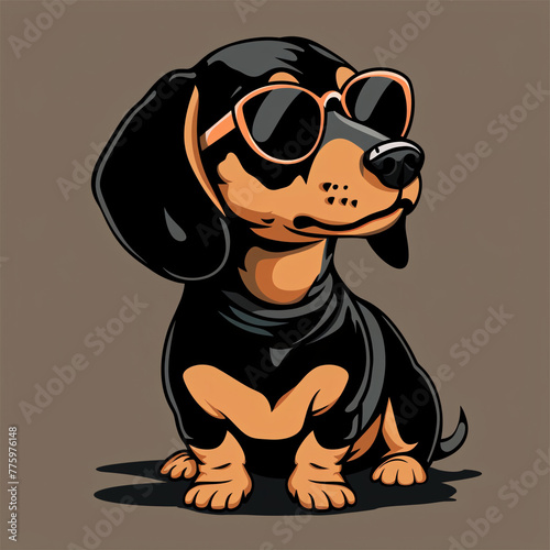 cool dachshund in shades.