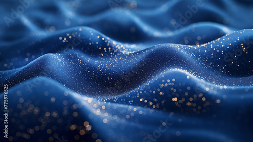 mesmerizing view of blue waves with sparkling lights.