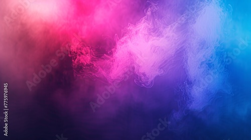 Misty abstract background with grain. Unfocused wall. Colorful neon light. Modern minimal background. photo