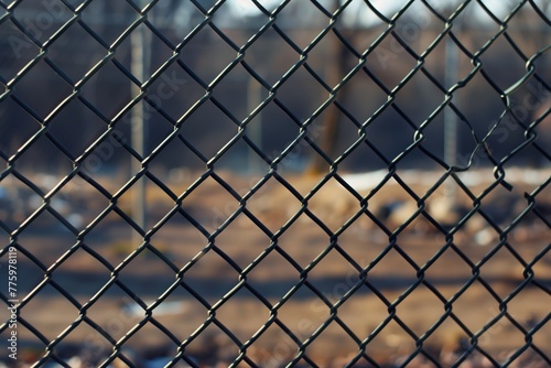 Silver Chain-Link Fence Overlooking Construction