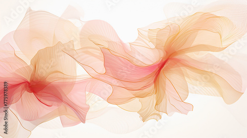 Beautiful abstract gold and pink pencil drawing floral © vista