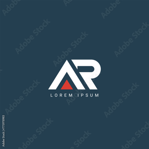 Minimal creative initial based AR logo and RA logo. Letter AR RA creative elegant monogram white color on black background