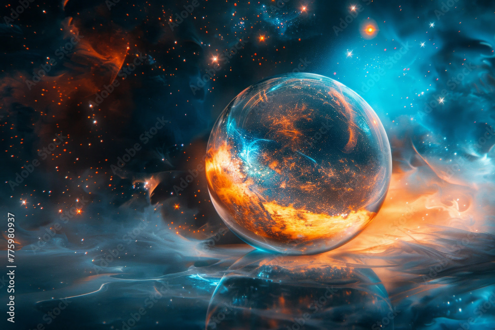 An isolated magical orb contains the universe An isolated magical orb contains the universe