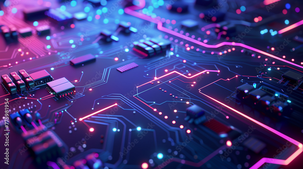 Fototapeta premium advanced technology motherboard circuits 
