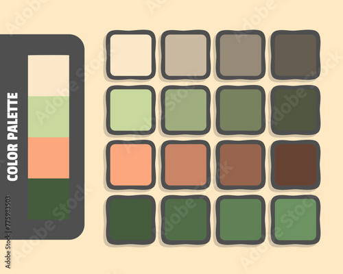 Bisque palegoldenrod lightsalmon darkolivegreen color palette, colour matching, rgb colors, harmonious colours catalog