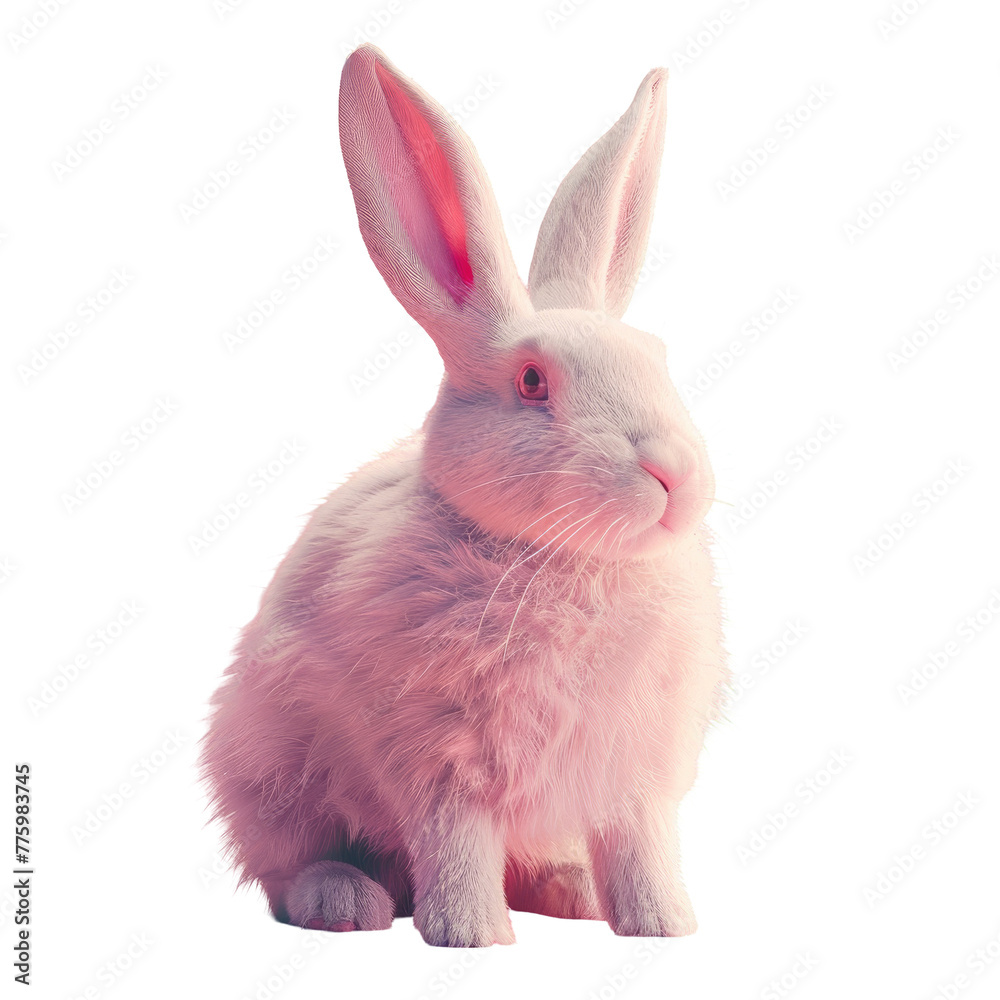Obraz premium A white rabbit on a transparent background