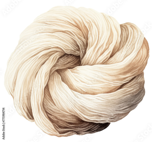 Close-up of a skein of natural yarn