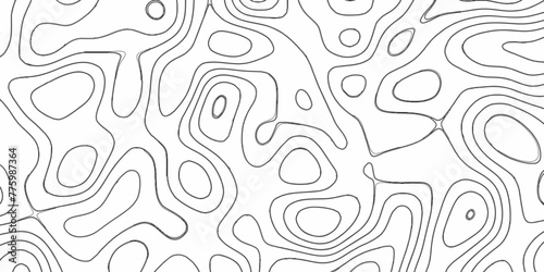 Modern Abstract Topographic map background with wave lines. Topographic map in contour black line on isolated white background. Vector illustration. paper texture Imitation of a geographical map shade