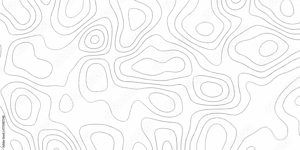 Modern Abstract Topographic map background with wave lines. Topographic map in contour black line on isolated white background. Vector illustration. paper texture Imitation of a geographical map shade