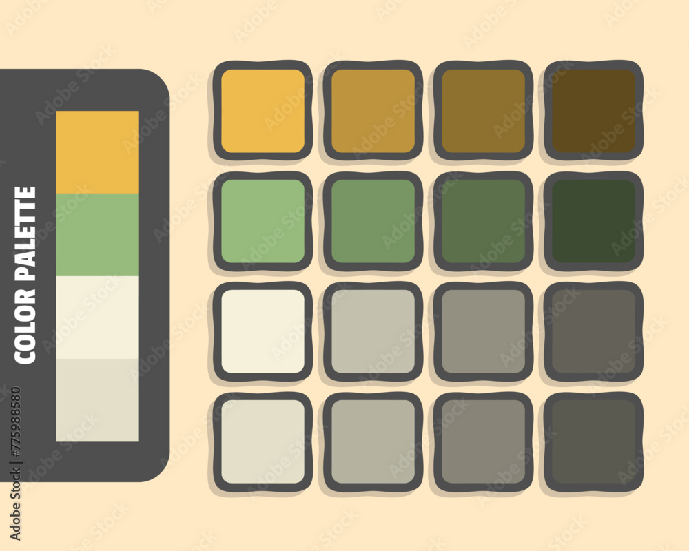 Sandybrown darkseagreen beige gainsboro color palette, colour matching, rgb colors, harmonious colours catalog