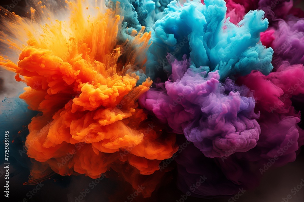 Fototapeta premium Abstract Colorful Burst Smoke Image Generated By AI