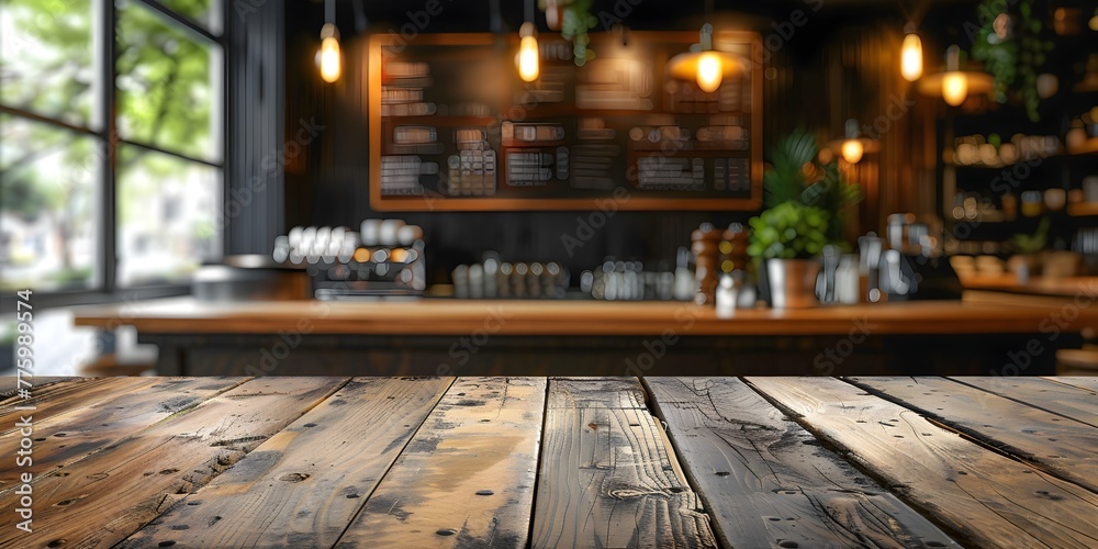 Cozy Wooden Table Showcasing Rustic Cafe s Daily Specials Board Inviting Curiosity and Delight