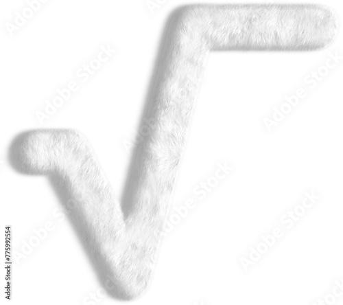 Square Root White Fluffy Icon